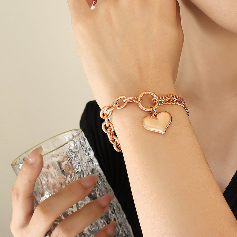 Half Chunky Heart Bracelet