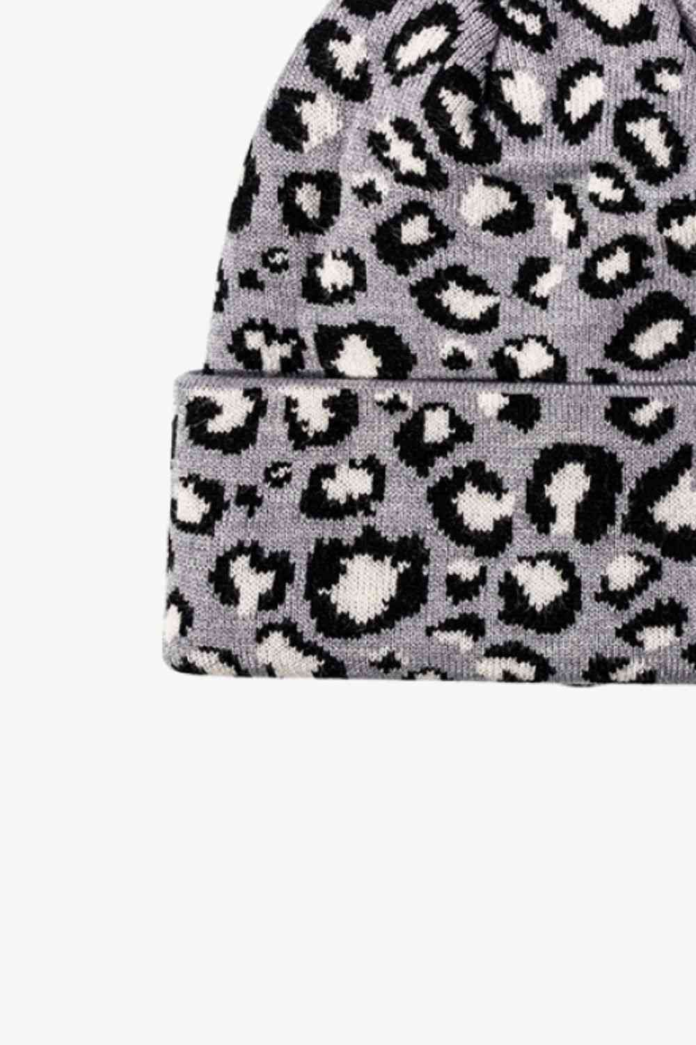 Leopard Pattern Cuffed Beanie