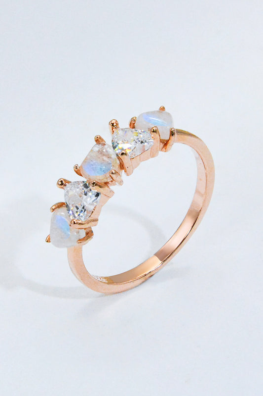 Moonstone Heart Ring