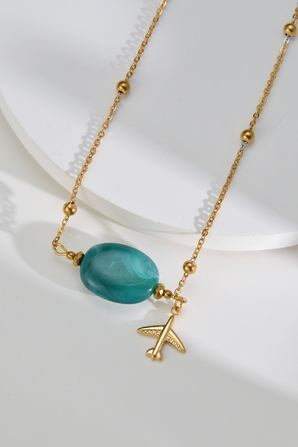 Travel Teal Love Necklace