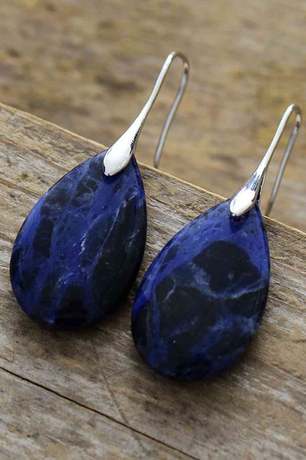 Dark Blue Teardrop Earrings