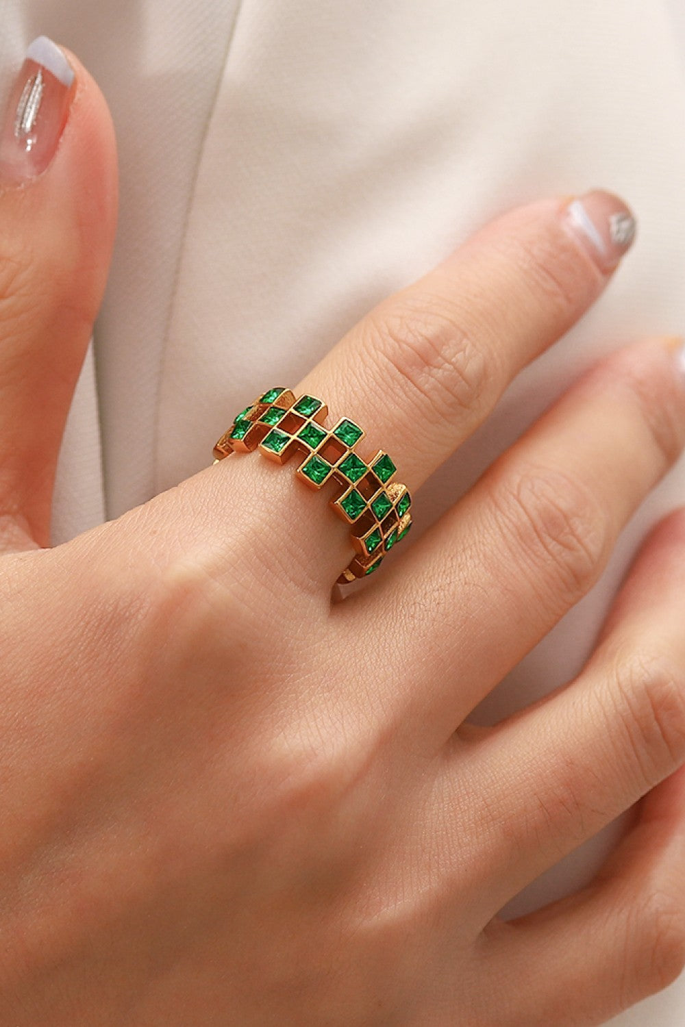 Jade Love Gold-Plated Ring