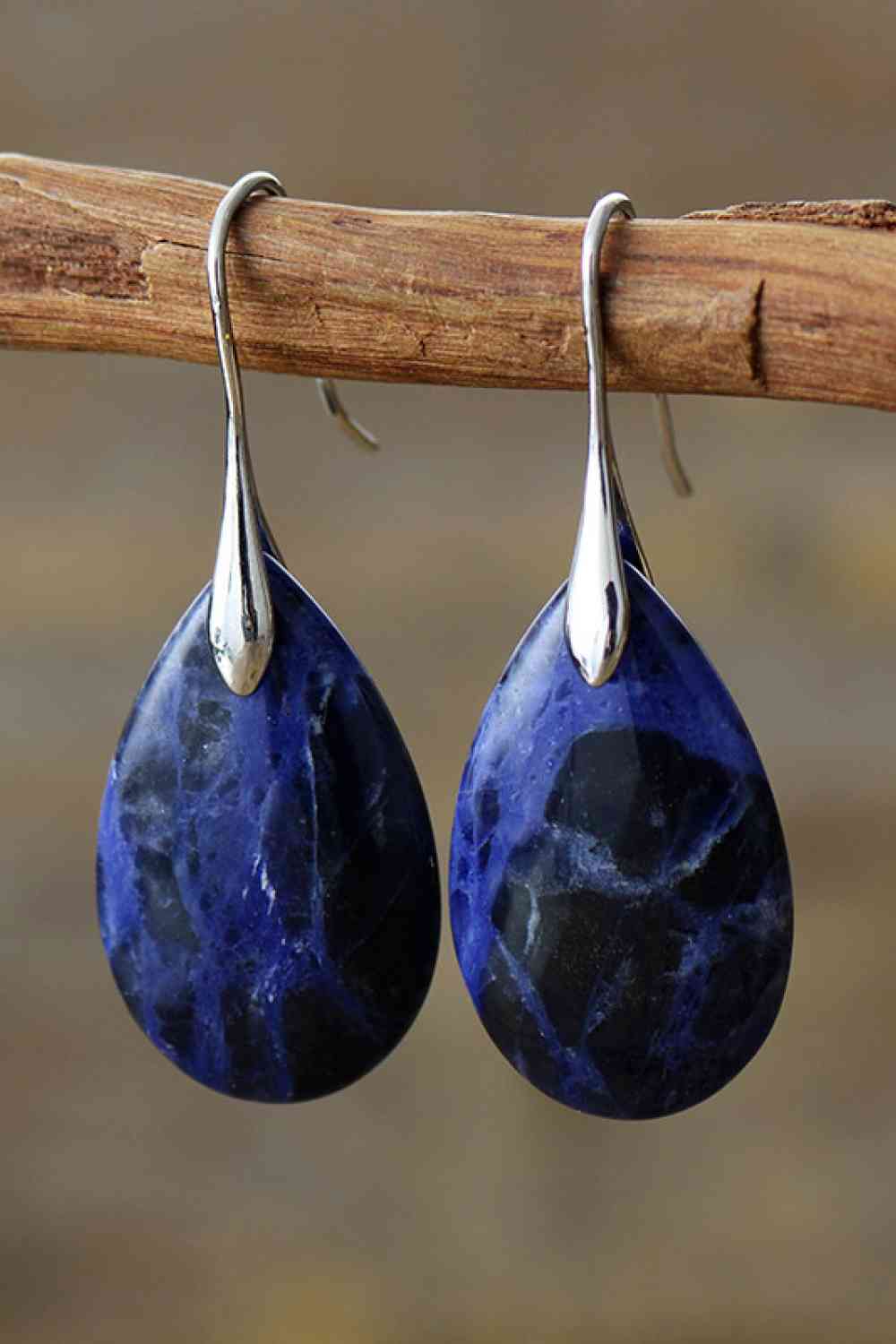 Dark Blue Teardrop Earrings