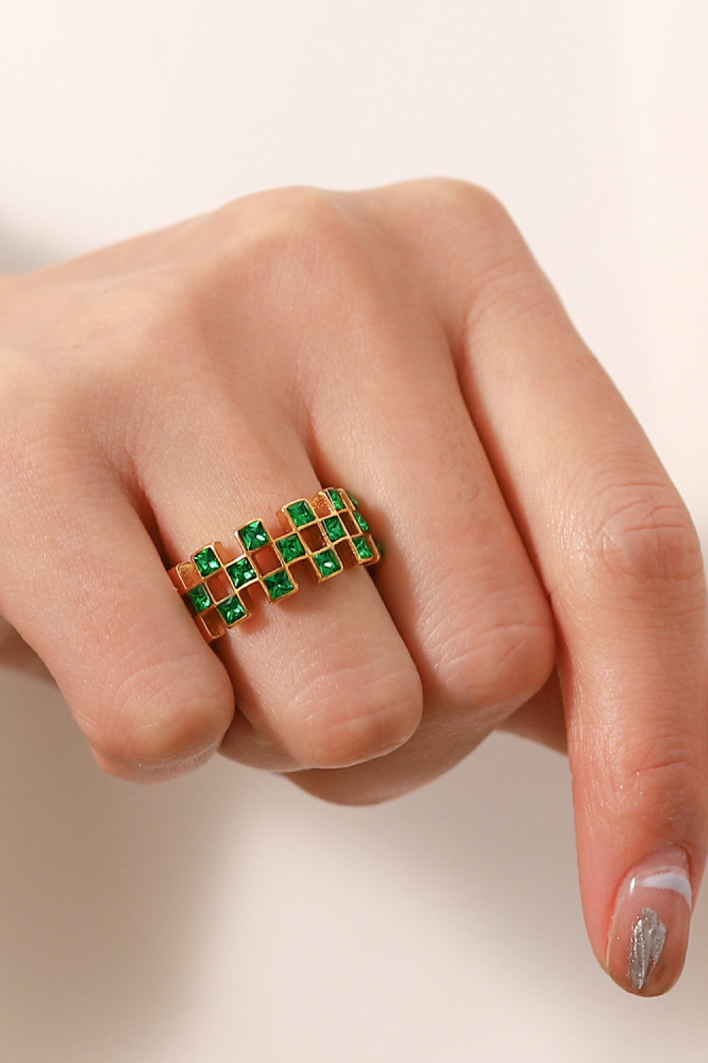 Jade Love Gold-Plated Ring