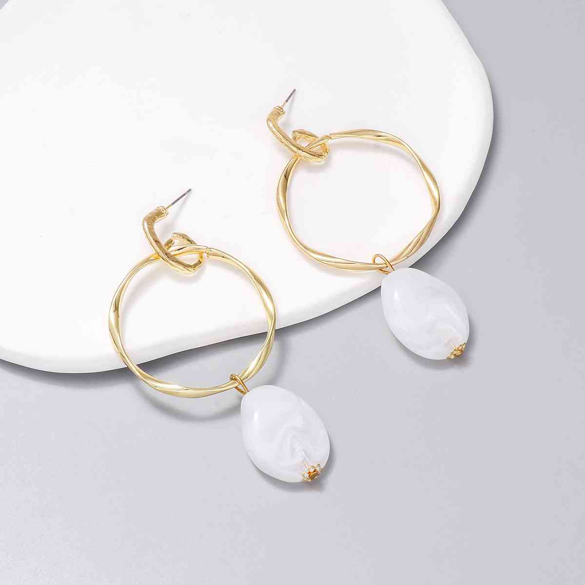 Rhinestone Hoop Drop Earrings