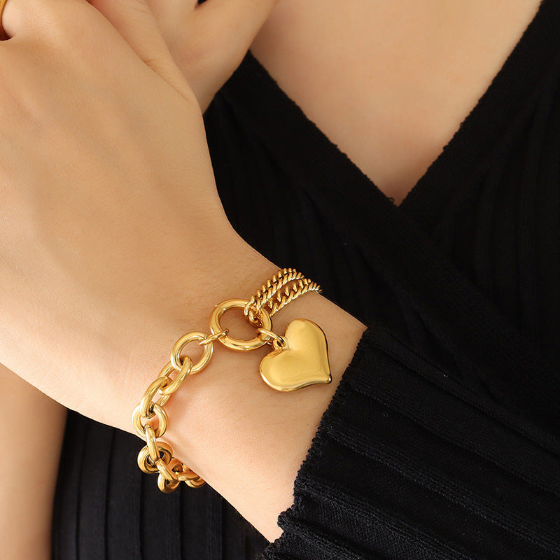 Half Chunky Heart Bracelet