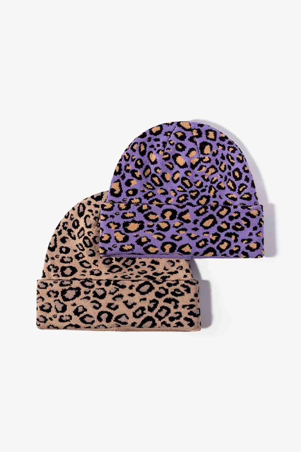 Leopard Pattern Cuffed Beanie