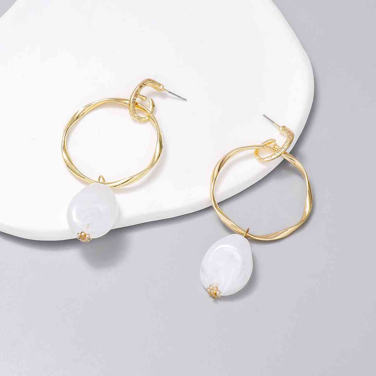 Rhinestone Hoop Drop Earrings