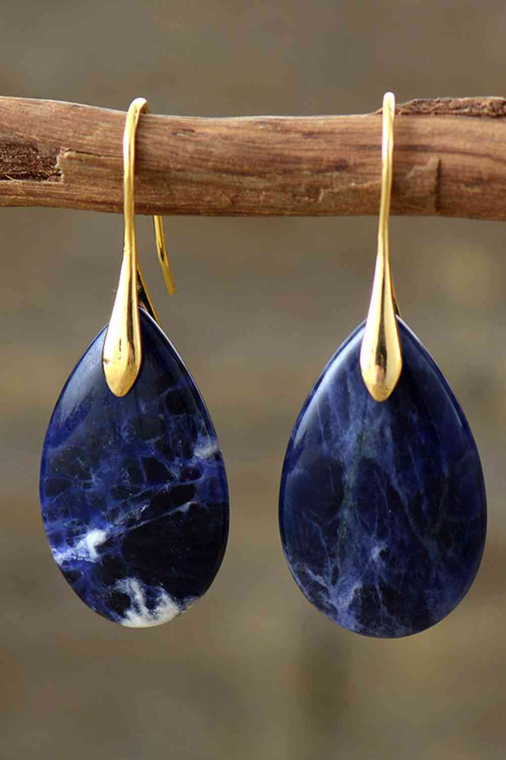 Dark Blue Teardrop Earrings