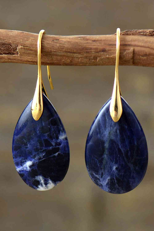 Dark Blue Teardrop Earrings