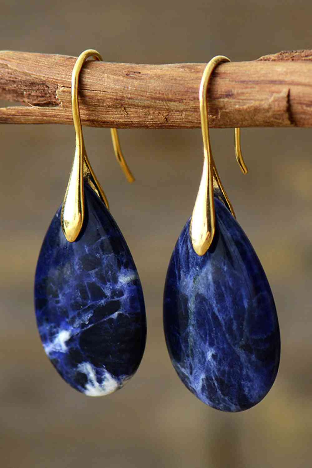 Dark Blue Teardrop Earrings